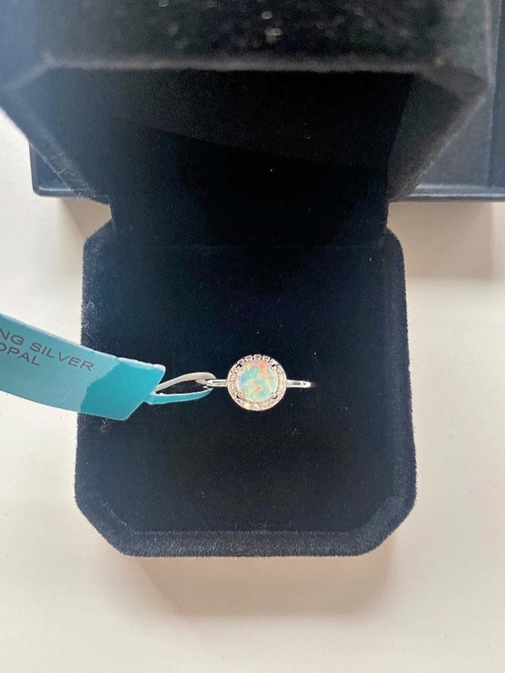 Sterling Silver White Opal Ring Size 6